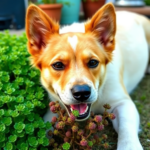 dog eats sedum plants