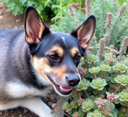 How can I prevent my dog from eating garden plants like Sedum