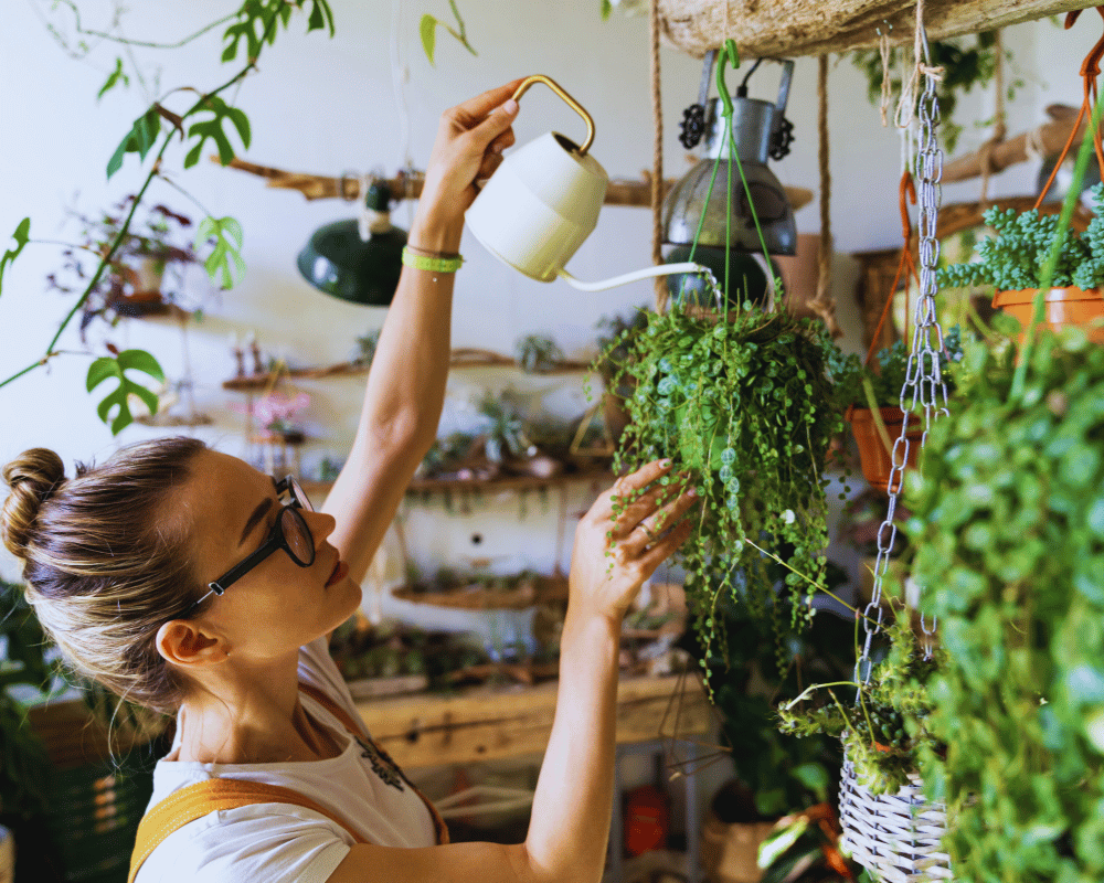how to watering hanging plants