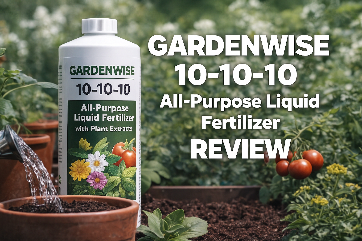 10-10-10 All Purpose Plant Food - Liquid Fertilizer with Seaweed Kelp & Iron - Indoor & Outdoor Plant Food, Vegetables, Flowers, Lawn & Garden 1x16 oz