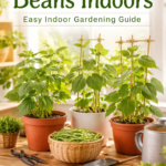 Growing beans indoors in sunlight