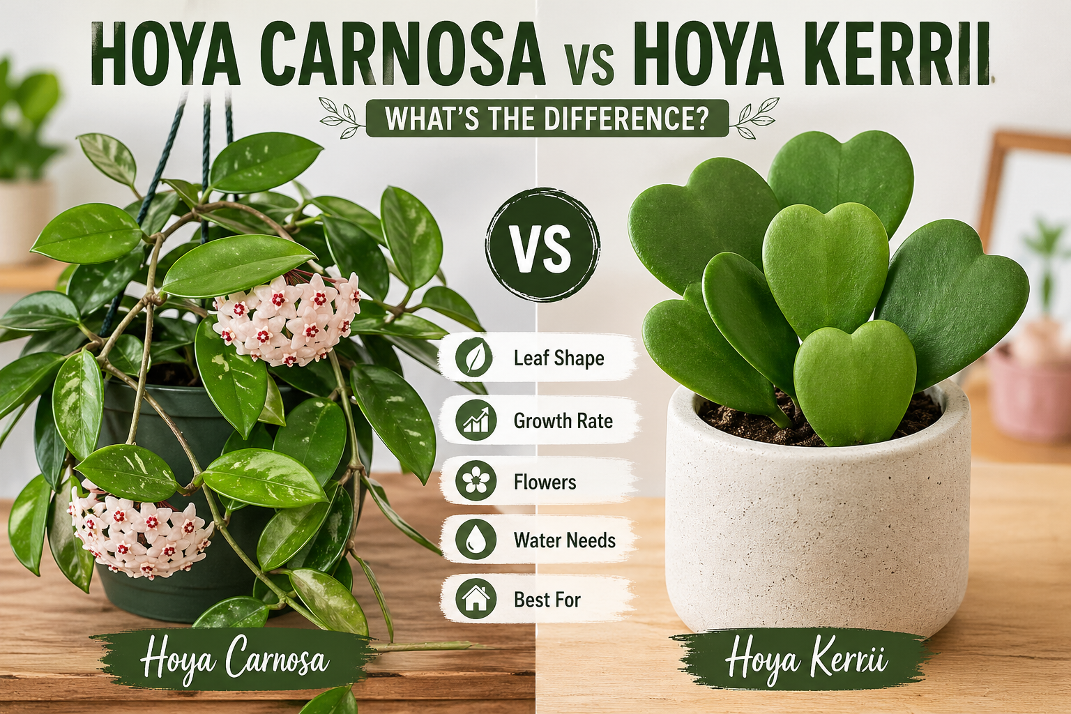 Hoya Carnosa vs Hoya Kerrii: What’s the Difference?