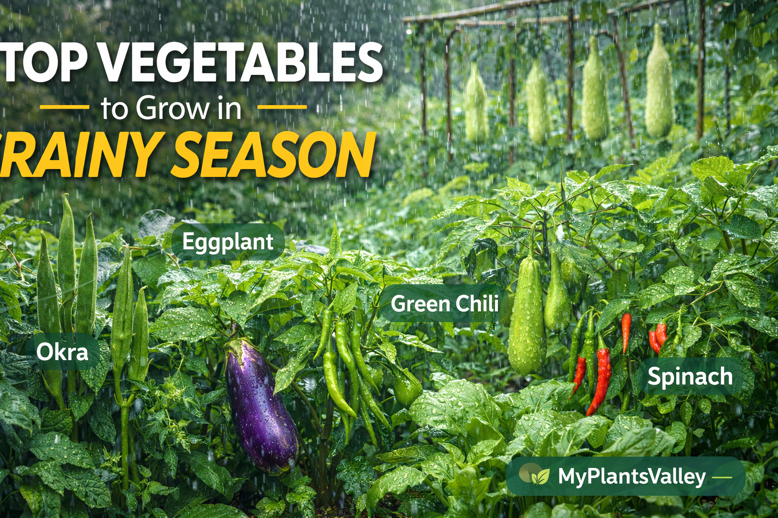 In this guide by MyPlantsValley, you’ll discover the best vegetables to grow in the rainy season and how to care for them successfully.